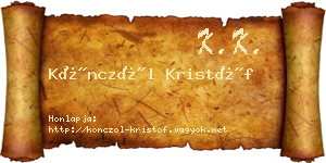Könczöl Kristóf névjegykártya